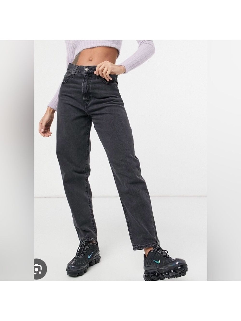 NEW! Levi’s High Waisted Taper Black Jeans Size 26 W 26 L Low Stretch Cropped